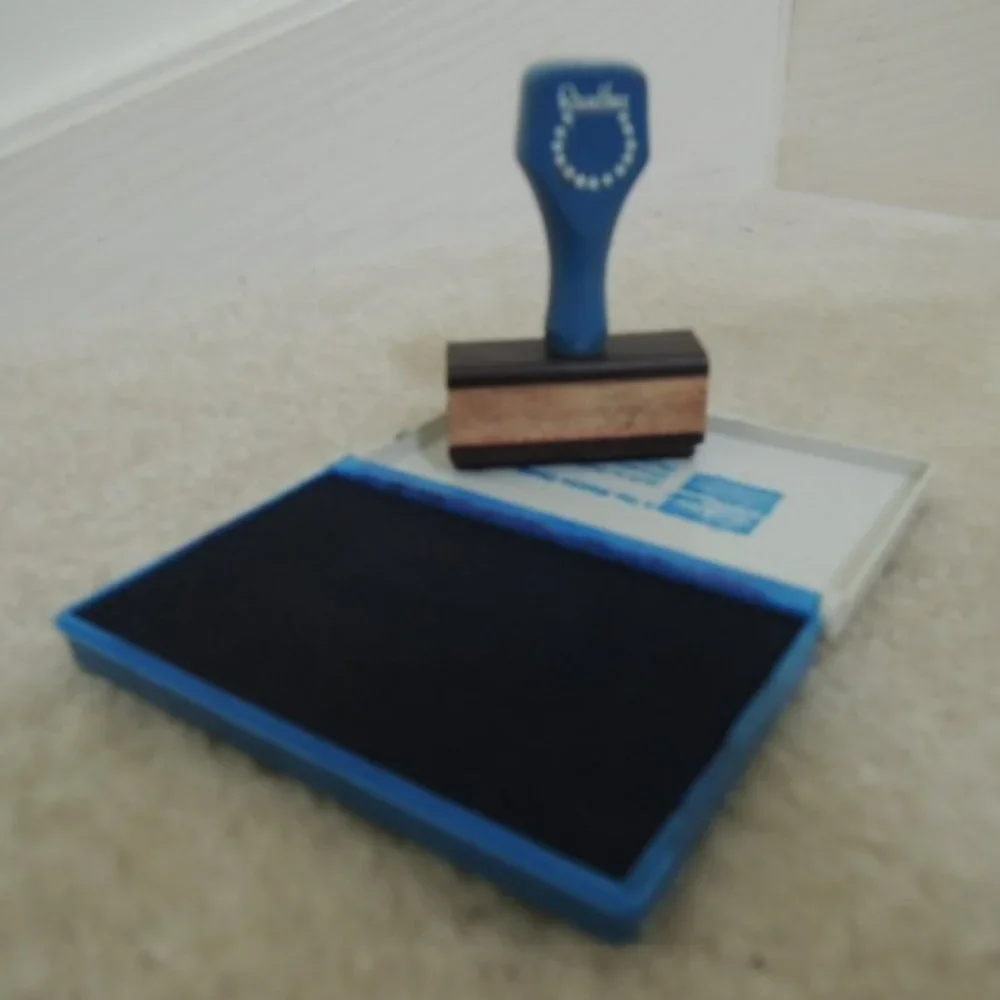 RUBBER STAMP FIRST CLASS with Stamp Pad by Rueffer EUC